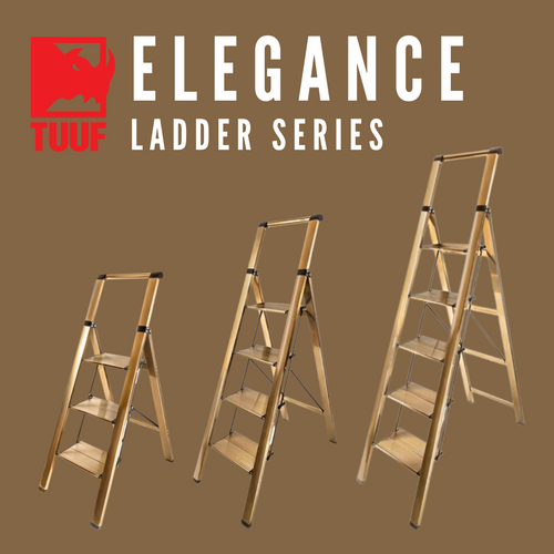 TUUF Elegance Foldable Ladder (Champagne) - Selffix Singapore