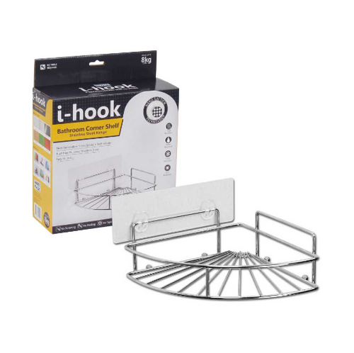 White Magic i-hook Bathroom Corner Shelf - Selffix Singapore